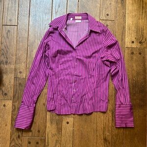 PINK women’s long sleeve purple button down